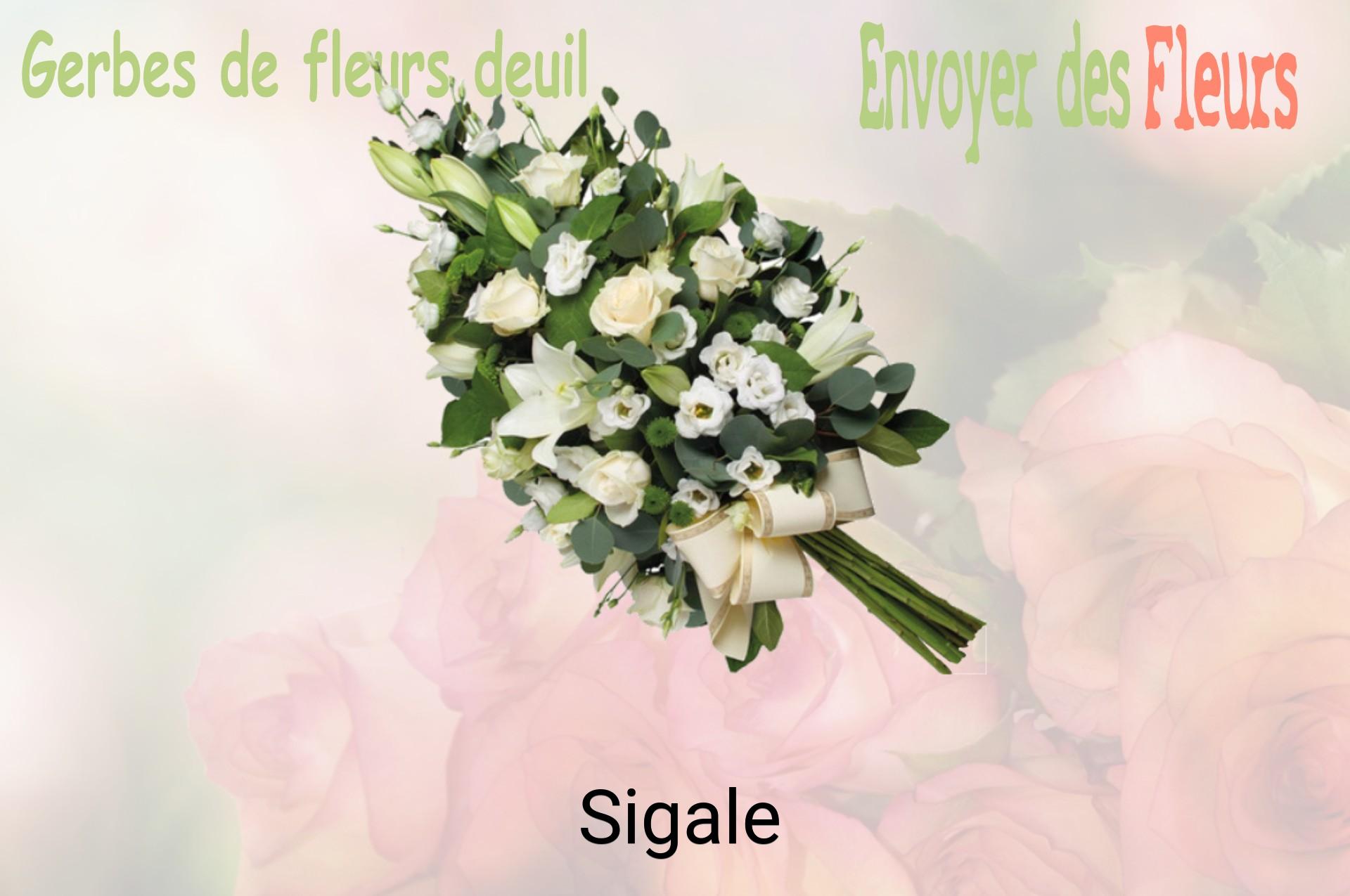 Gerbe de fleurs de deuil livrée à Sigale